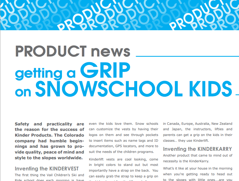 Kinderlift Featured in Canadian Ski Instructors’ Alliance Newsletter