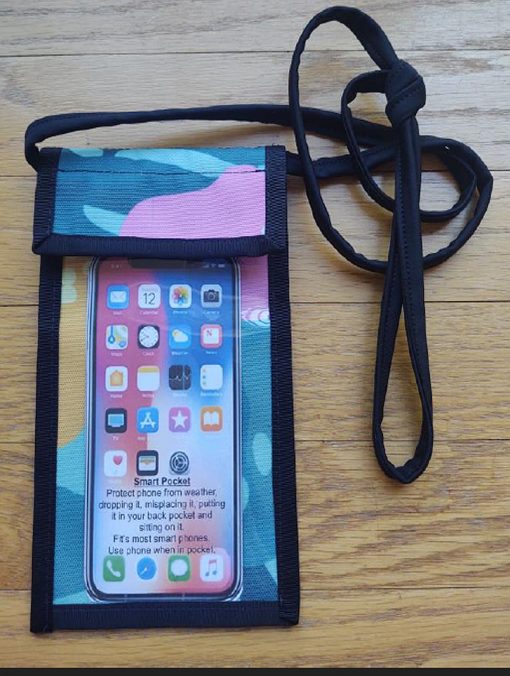 pastel smart pocket phone and vaccine card holder